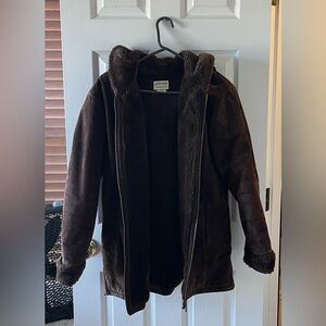 *SOLD* St. John's Bay Brown Washable Suede Coat
